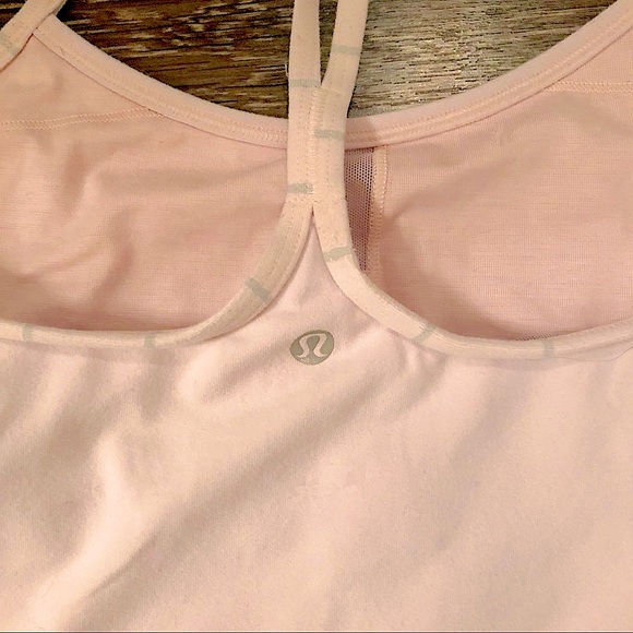 ⚡️Pink Lululemon Y Tank with Grey Striping | 4 - Picture 6 of 7
